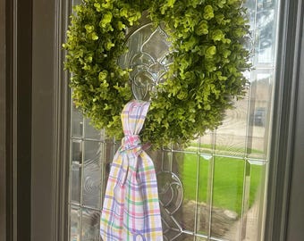 Embroidered Spring Wreath Sash | Personalized Monogram Door Decor