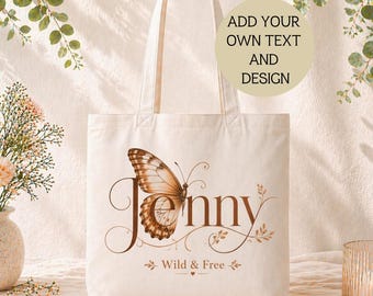 Custom Tote Bag-Personalized Bag-Custom Text Tote-School Bag-Beach Handbags-Personalized Name Tote Bag-Custom Gift Bag-Gift for Women