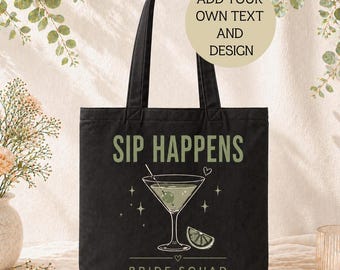 Personalized Bride Tote Bag-Bridesmaid Gift-Bachelorette Party Bag-Custom Name-Bride Tribe-Maid Of Honor-Bridal Shower-Wedding Bag