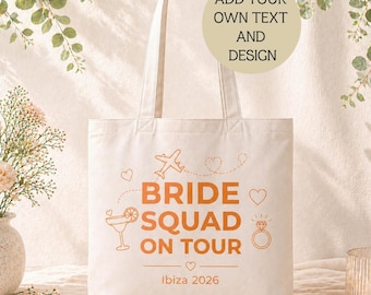 Personalized Bride Tote Bag-Bridesmaid Gift-Bachelorette Party Bag-Custom Name-Bride Tribe-Maid Of Honor-Bridal Shower-Wedding Bag