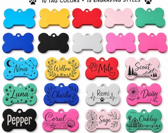 Custom Engraved Pet ID Tag - Bone Shape Stainless Steel
