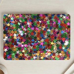 Rainbow Metallic Stars MacBook Air Case 13.6 15.3 Laptop Cover, Hard Shell MacBook Pro 13 14 16 Protective Computer Case, Colorful Y2K