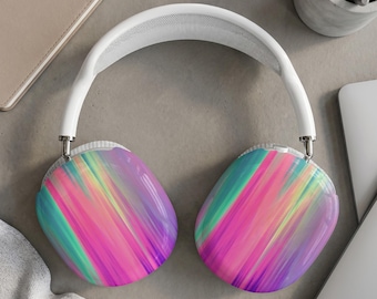 Abstract AirPods Max Case, Glitch Art Y2K AirPods Max Cover, Vibrant Vaporwave Gradient Apple AirPods Max Shell Cases, Aesthetic Tech