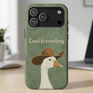 MagSafe Handyhülle „Cowboy Goose“: Lustiges Western-Entenmotiv (iPhone, Samsung)