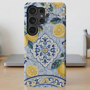 Italian Lemon Mosaic MagSafe Phone Case iPhone, Samsung Mediterranean
