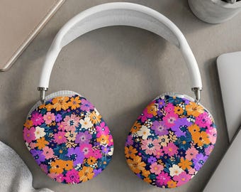 AirPods Max Shell Cases | Vibrant Floral Headphone Cover, Colorful Botanical Headphone Protector, Aesthetic Tech Accessory Gift