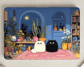 Hard Case Shell Cover für MacBook Air Pro 13 14 16 Air 15.3 13.6 Laptop Tasche, Pixel Cats Cozy Room Aesthetic Night Sky Cover