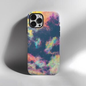 Custodia MagSafe con nuvola iridescente per iPhone 17 16 15 14 Plus Pro Max, Samsung Galaxy S26 Ultra Plus, cover olografica con cielo da sogno