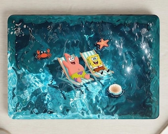 Sponge Bob Patrick Star MacBook Air Hülle, Cartoon Unterwasser Freunde Shell MacBook Pro 13 14 16 Air 15.3 13.6 Laptop Tasche