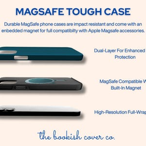 MagSafe tough case features dual-layer protection, magnetic compatibility, and full-wrap print.