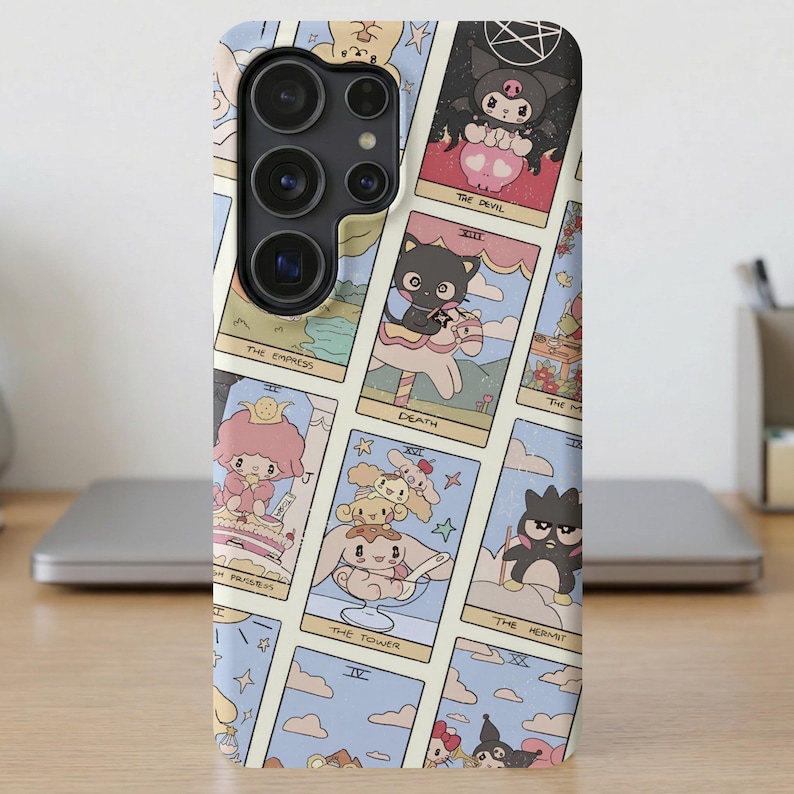 Etui MagSafe na iPhone'a 14 15 16 Pro Max z kartami tarota Sanrio Kawaii, Samsung Galaxy S26 Ultra, urocze, gotyckie etui na telefon z kartami tarota Hello Kitty Cinnamoroll Samsung Galaxy S26 Ultra