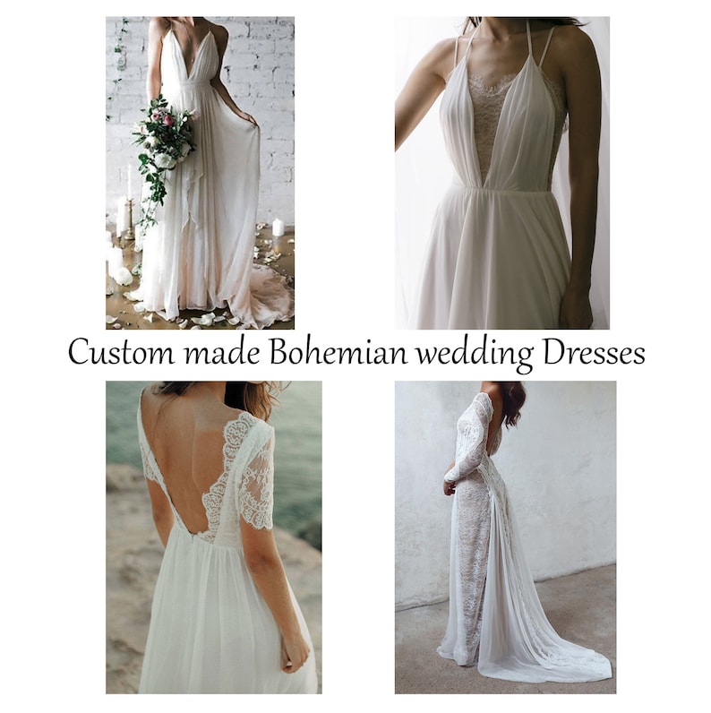 Boho Wedding Dresses Custom Made Etsy