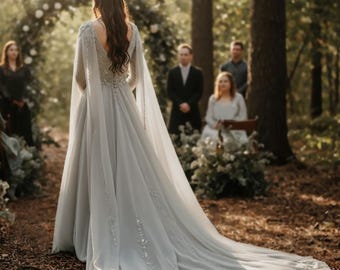 Custom Elvish Wedding Gown: Medieval Theme Dress
