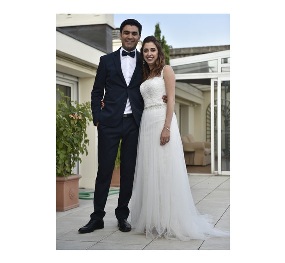 Vestido Novia Dos Piezas Vestido Sirena Y Falda De Tul Hecho A Etsy