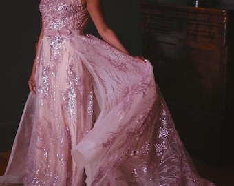 Custom Colored Wedding Dress | Handmade Lace, Tulle & Silk Bridal Gown