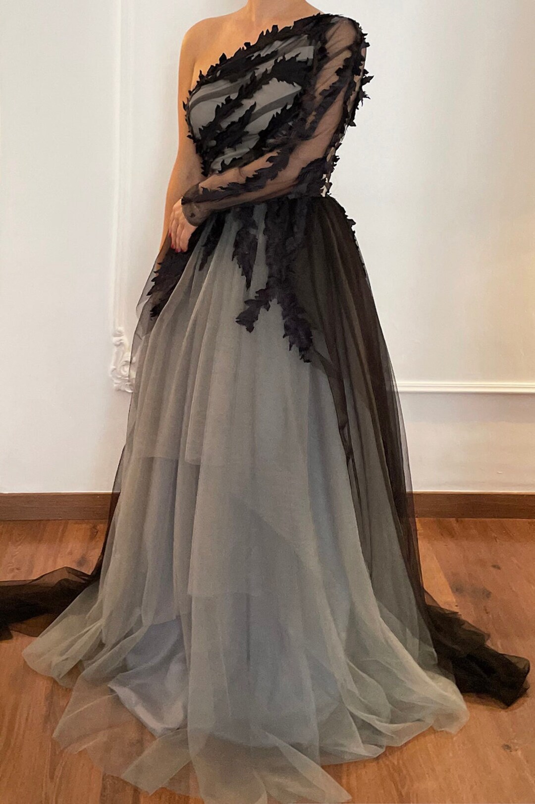 Handmade Black Lace Wedding Dress | Custom Gothic Bridal Gown - Etsy