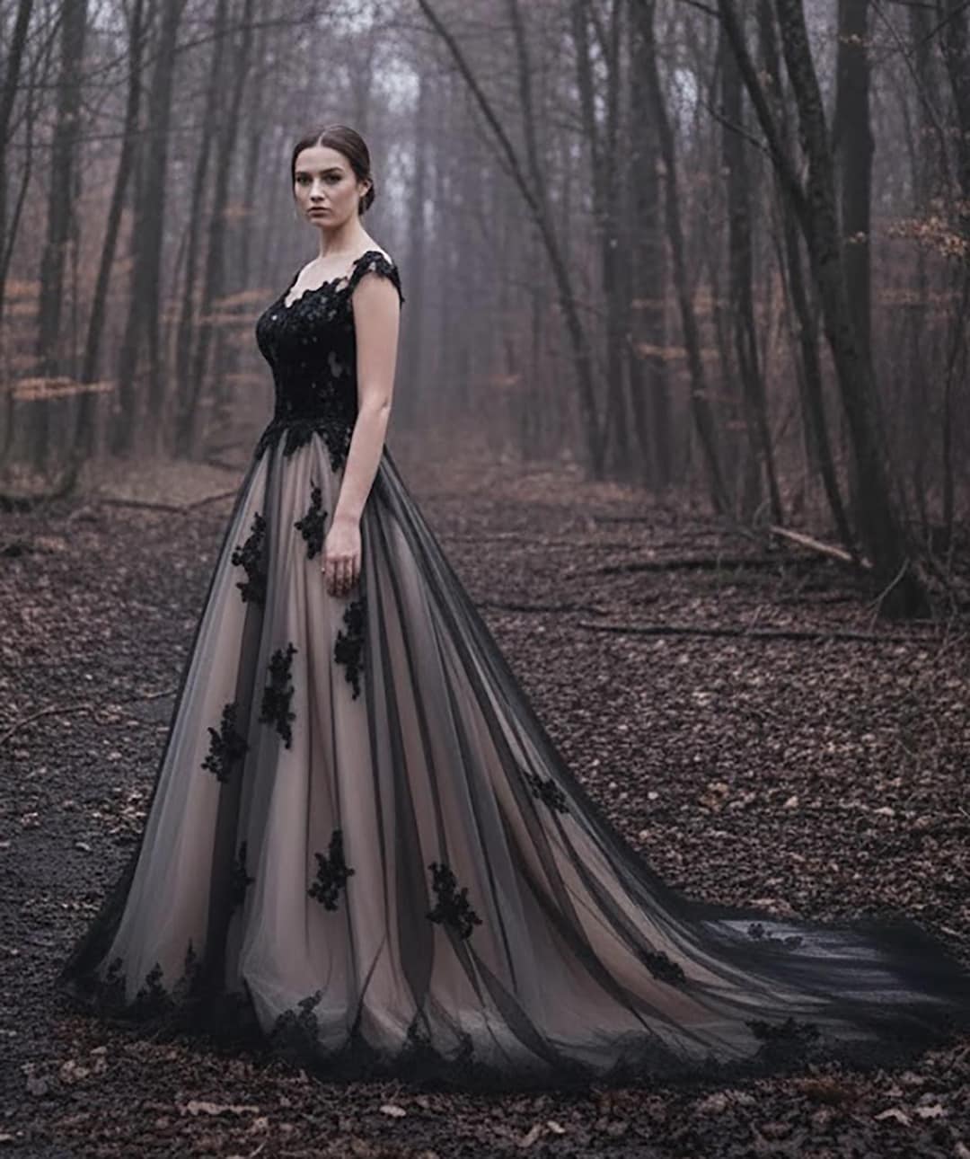 Handmade Black Lace Wedding Dress | Custom Gothic Bridal Gown - Etsy