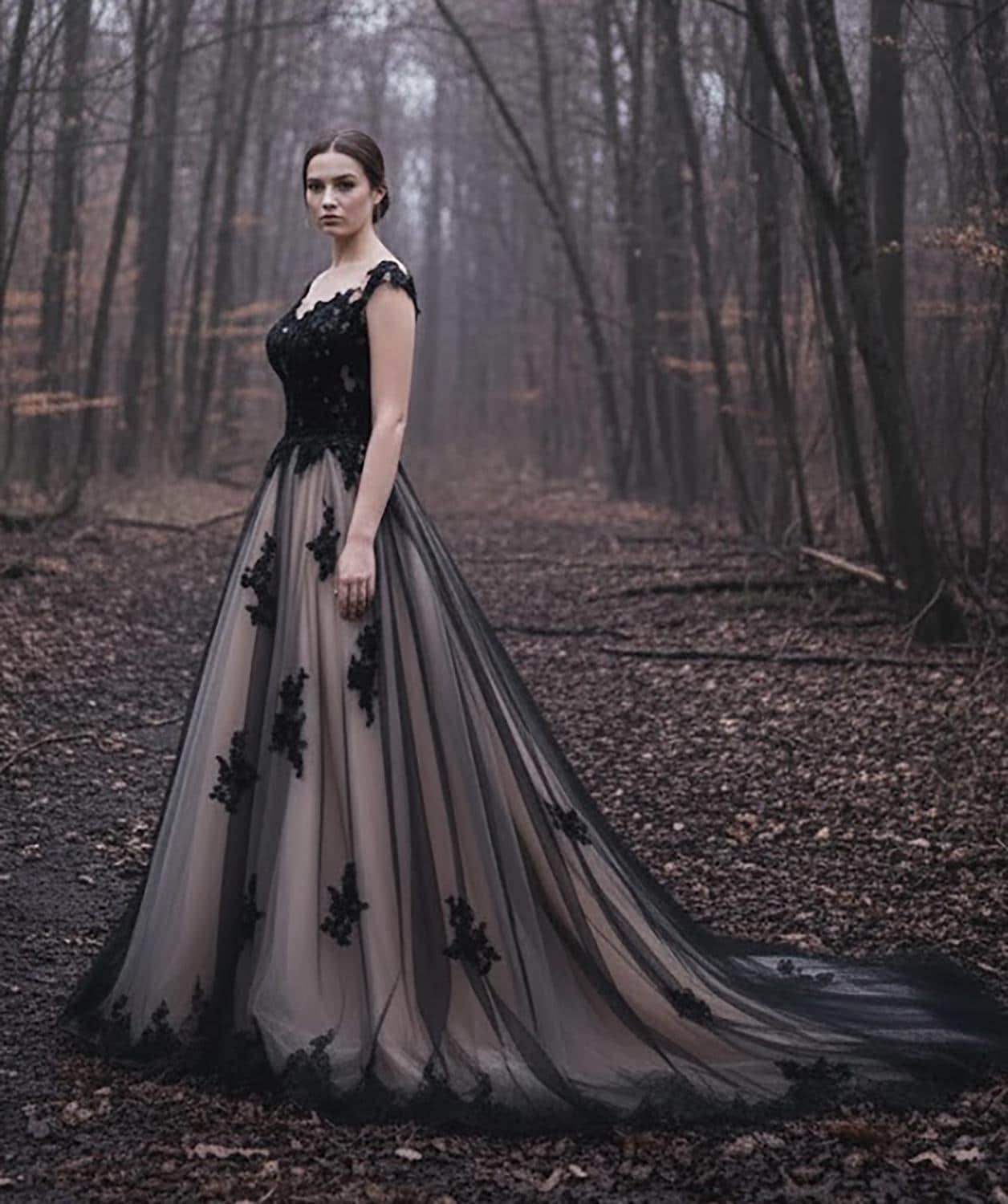 Black Lace Wedding Dress