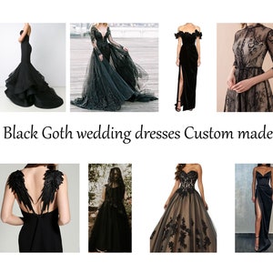 Black Goth wedding  and Party dresses Custom made