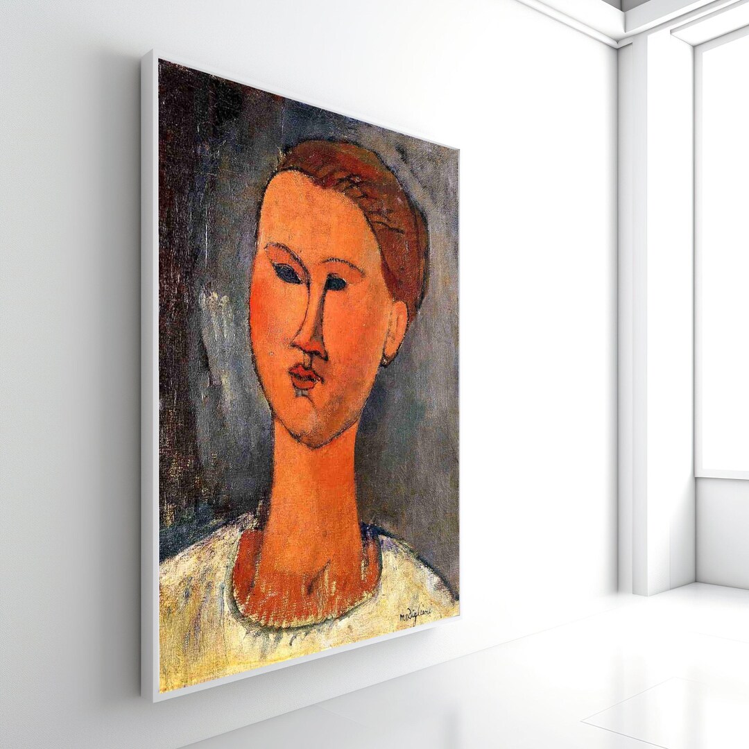 Abstract Female Portrait Canvas, Modern Expressionist Wall Art, Amedeo ...