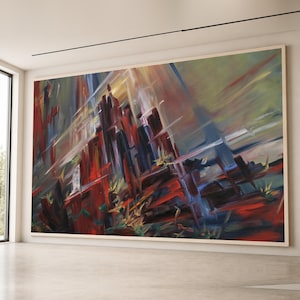 Konrad Zuse Abstrakte Kunst Leinwand, Moderne Computerkunst, Digital Age Wanddekor, futuristische expressionistische Malerei, Leinwand