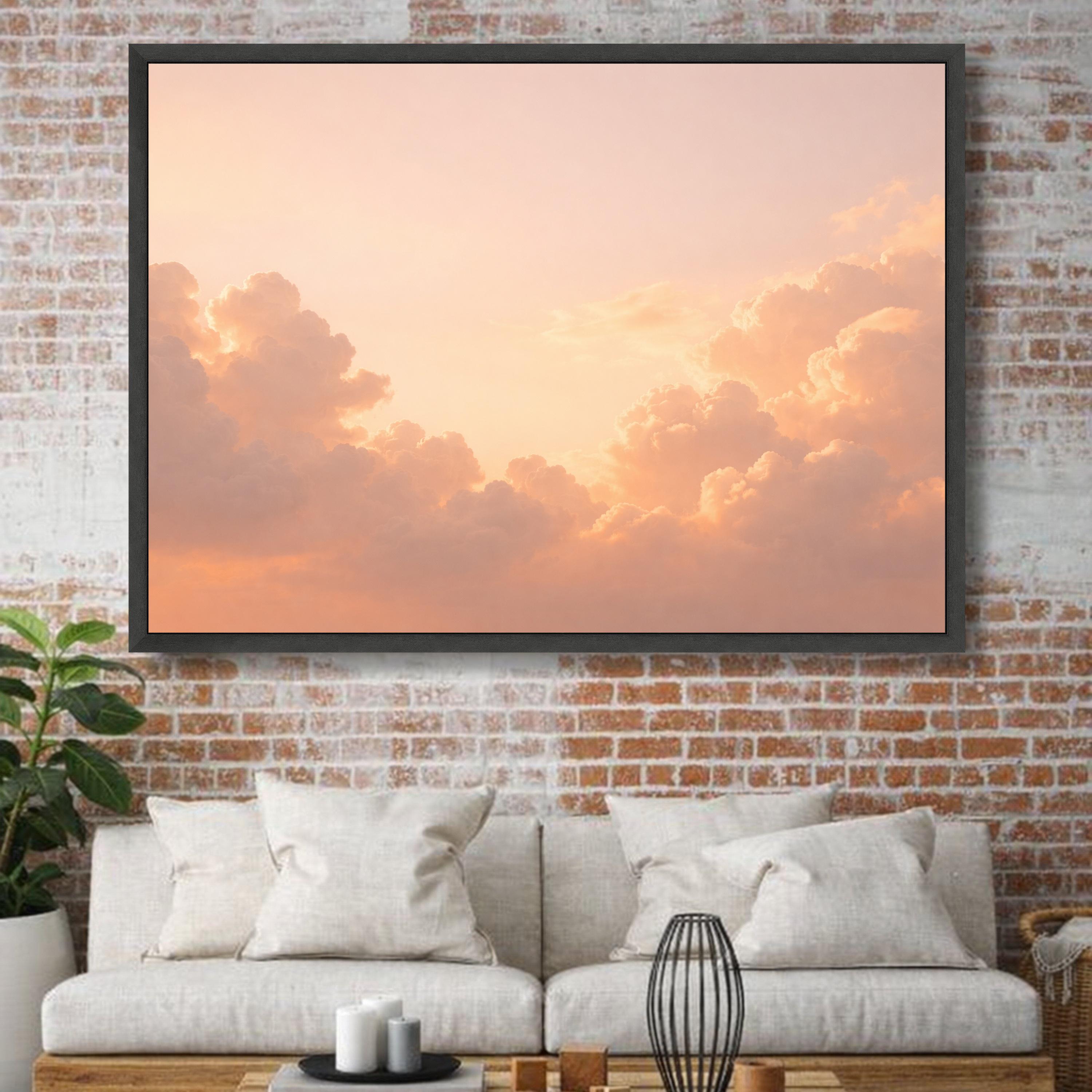 Warm Sunset Clouds Canvas, Soft Pastel Sky Wall Art, Serene Nature ...