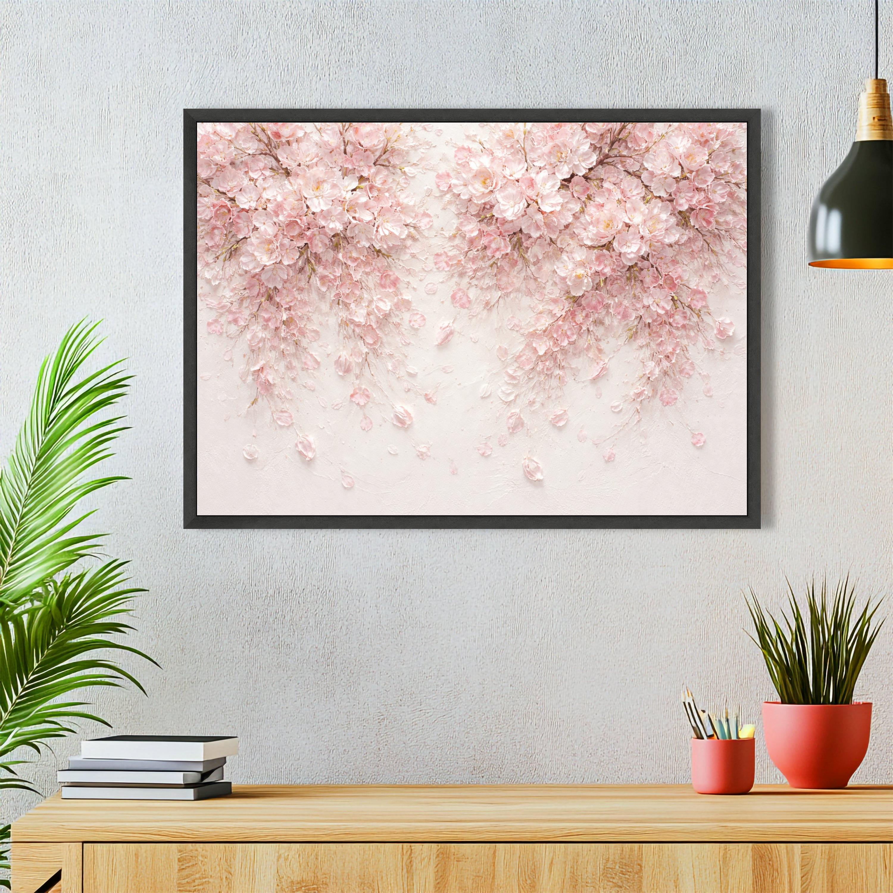 Soft Pink Cherry Blossom Canvas Wall Art, Floral Canvas, Elegant Spring ...