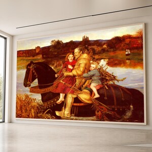 John Everett Millais’ “The Knight Errant” Canvas Wall Art, Victorian Romanticism, Historic Medieval Scene, Classic Fine Art Decoration