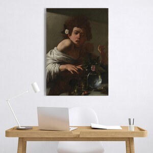 Caravaggio Junge von Lizard gebissen Leinwand, Barock Porträt, dramatische Wand Kunst Druck Bild 7