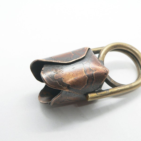 Sculptural ring, contemporary jewelry, Statement ring, Brutalist ring, Modernist ring, mixed metals ring, chunky jewelry