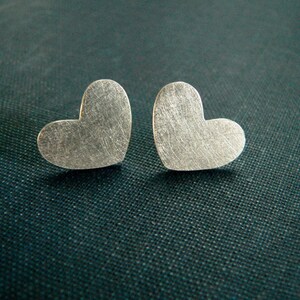 Handmade Sterling Silber Herz Ohrstecker