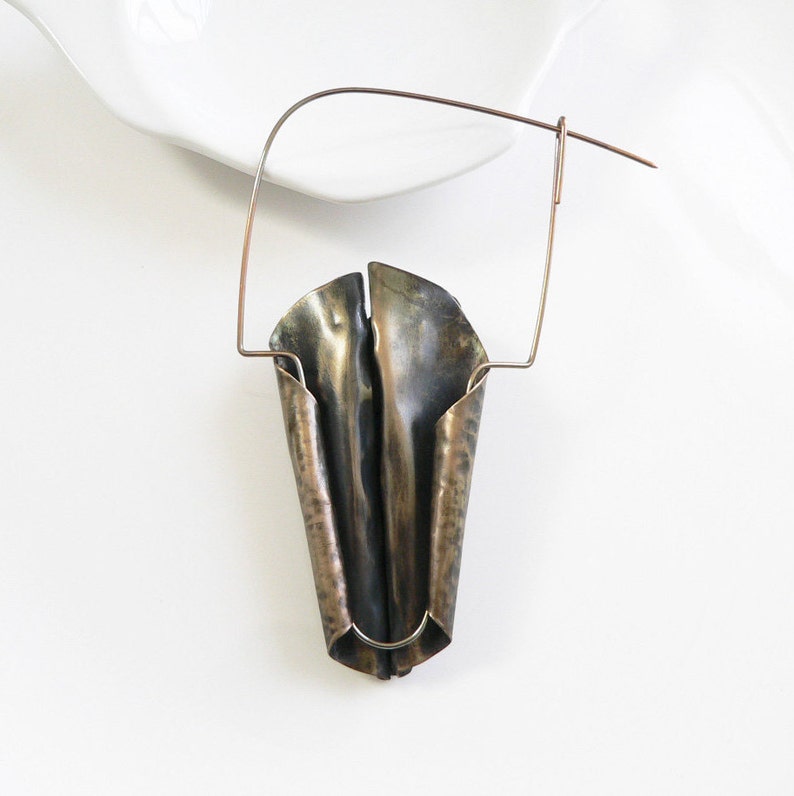 Contemporary brooch brass brooch Modernist brooch bronze Etsy