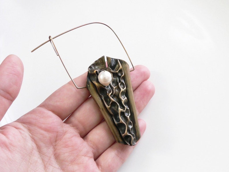 Contemporary brooch brass brooch Modernist brooch bronze Etsy