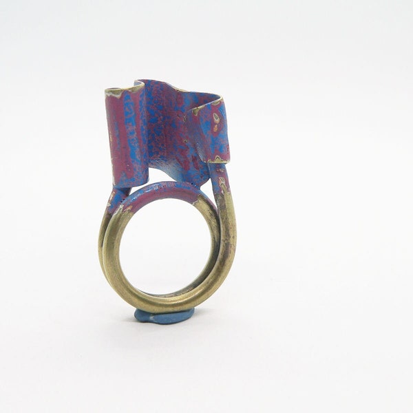 Statement Ring, Modern brass ring, Contemporary ring, Sculptural Ring, Contemporary Jewelry