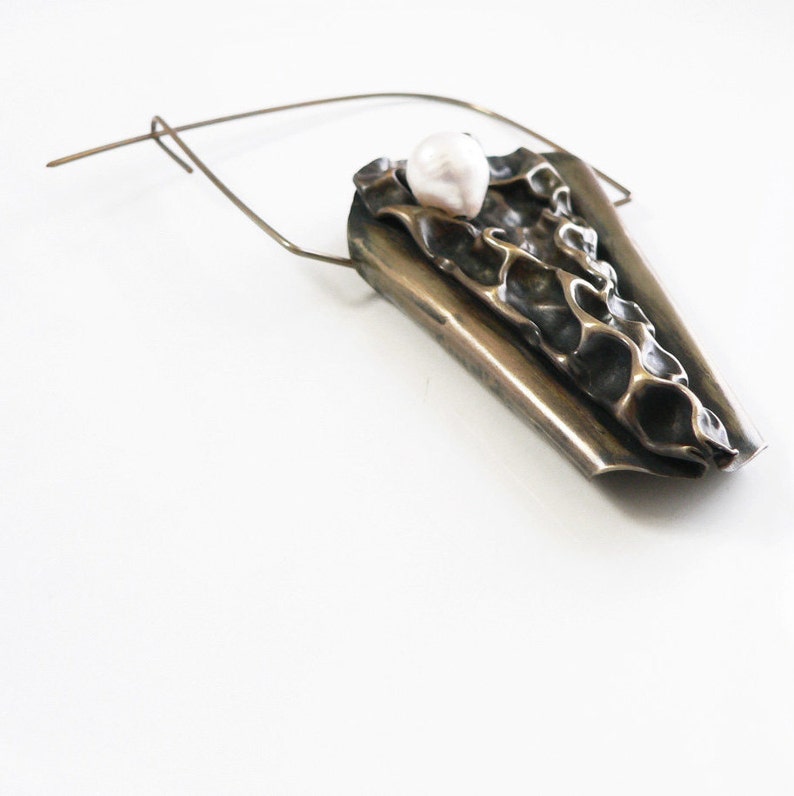 Contemporary brooch brass brooch Modernist brooch bronze Etsy