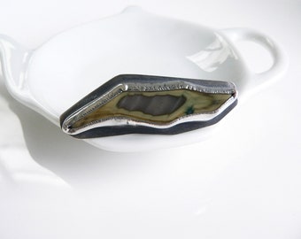 Handgemachter Sterling Silber Jaspis Ring - Größe 7,5