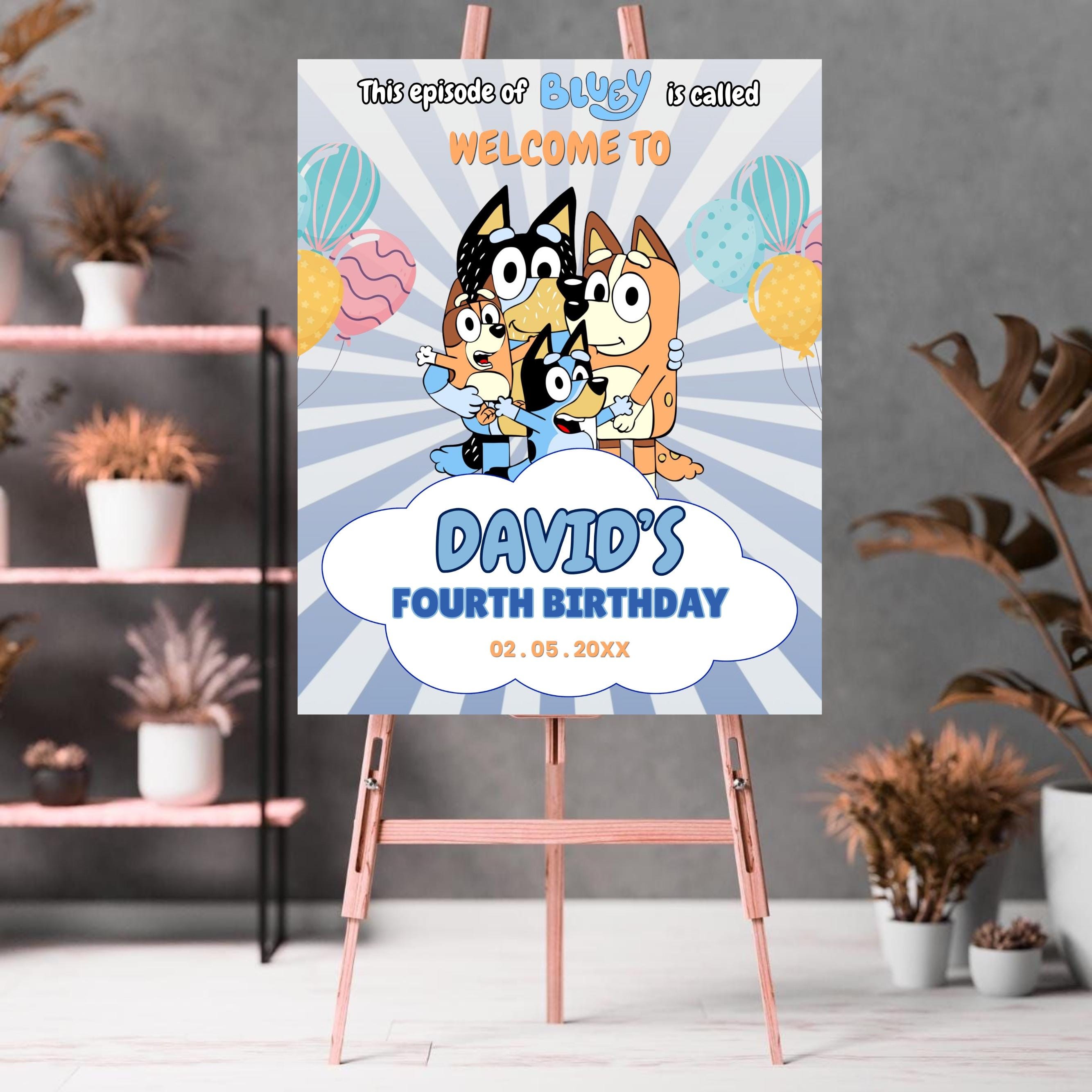 Bluey Welcomesign Bluey Inspired Birthday Welcome Sign | Editable Canva Template | Kids ...