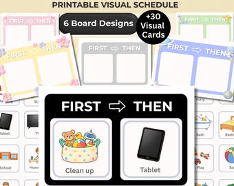 First Then Board for Kids | Visual Schedule | Toddler Routine Printable