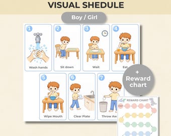 Mealtime Routine for Kids | Visual Schedule & Reward Chart | Toddler Routine | Autism and ADHD Support