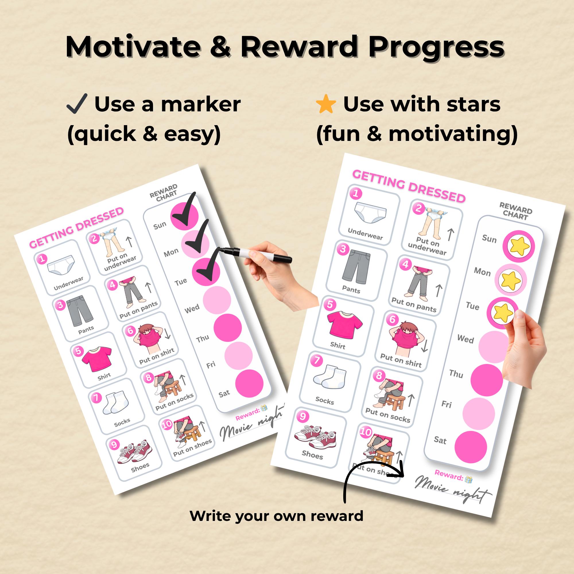 Getting Dressed Routine Chart for Kids | Visual Schedule Autism ADHD ...