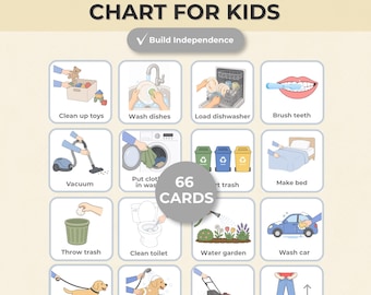 Chore Chart for Kids Printable | Visual Routine Cards | Daily Task Chart for Toddlers & Preschoolers