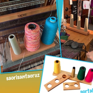 Saori  portable  yarn cone stand. holds 3 cones   : saorisantacruz