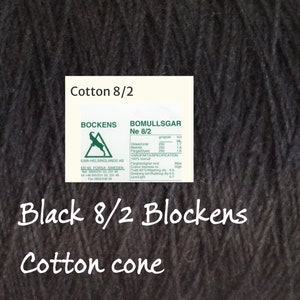 Black or colors 8/2 unmercerized Swedish Egyptian cotton Bockens weaving yarn other colors can be ordered contact me: saorisantacruz image 3