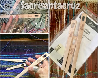 Set of 3  Ashford wood weaving needles SM,med,xlrg crack resistant fine grain wood : saorisantacruz