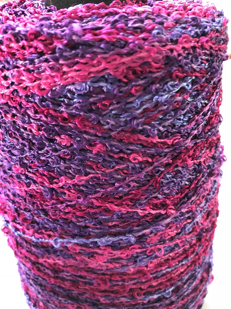 Rayon Textured Boucle Cone Yarn 1250 Yards Space Purples Etsy