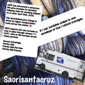May include: Image featuring a USPS delivery truck and text regarding a temporary 8% price increase for domestic shipping rates starting April 26th, 2026, and lasting until January 17, 2027. The text also mentions the services affected.