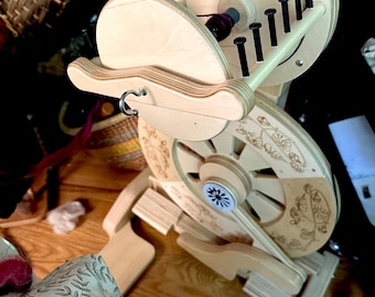 Spinolution Echo spinning wheel optional wildflower engraving chose  from 4,8,16,32oz flyers. do not buy until you contact me:saorisantacruz