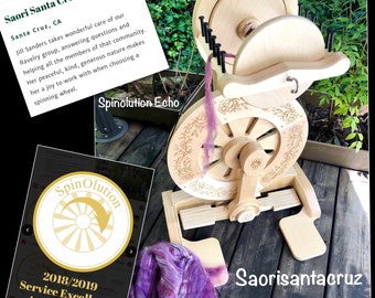 Spinolution Echo spinning wheel FREE SHIPPING chose from 4oz, 8oz,16oz,32oz or the complete package New Black Whorl :saorisantacruz