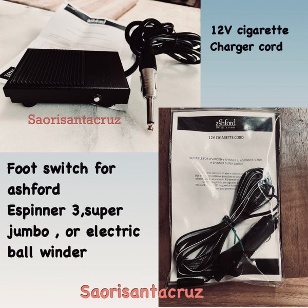 Ashford off/on  foot switch OR battery 12v power cord for espinner 3 , super jumbo spinner, electric ,ball wind winder : saorisantacruz