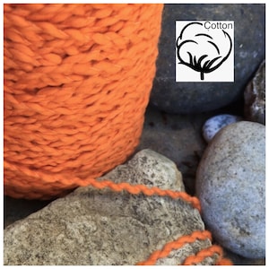 Thicker  weight cotton soft textured  yarn on cones " Tangerine " machine washable : Saorisantacruz